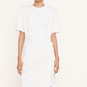 VINCE Side Tie Cotton T-shirt Dress In white, Size Xs